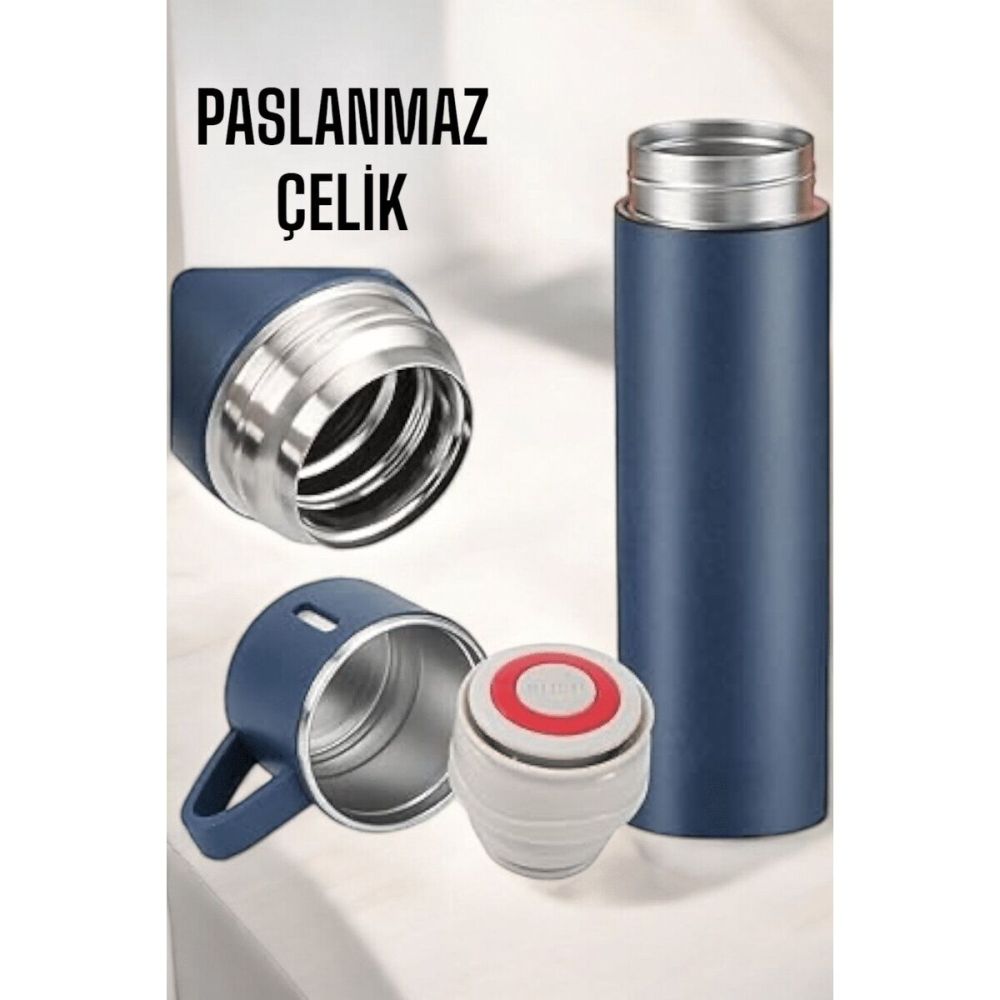 Paslanmaz Çelik 3’lü Termos Seti Vakumlu ve 8 Saat Isı Koruma