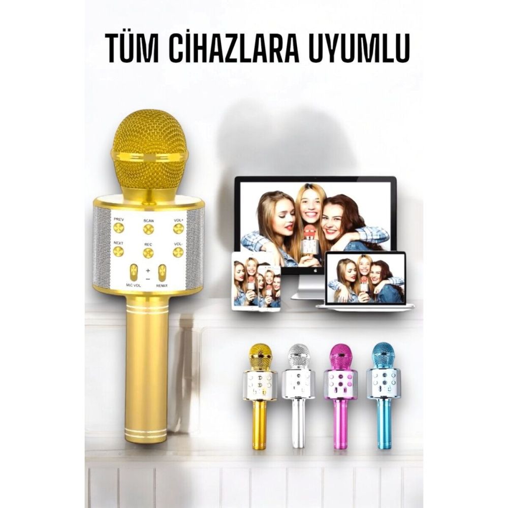 Taşınabilir Bluetooth Karaoke Mikrofon: Hafıza Kart Girişli Etkileyici