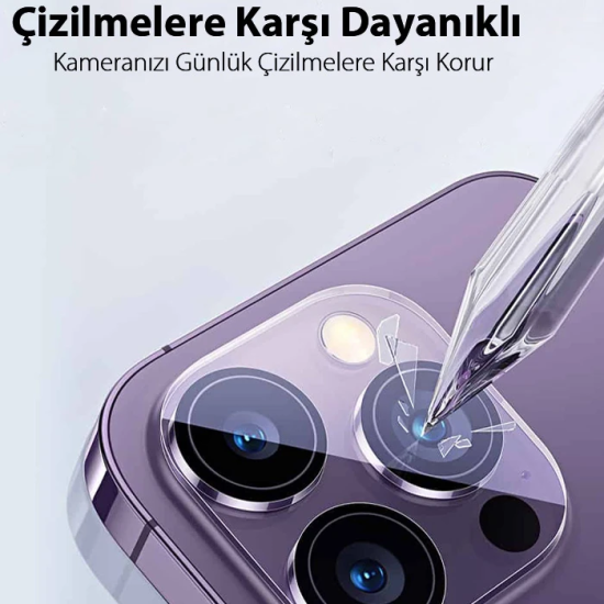 Ally iPhone 15 Pro-15 Pro Max Premium Kamera Lens Koruma Camı