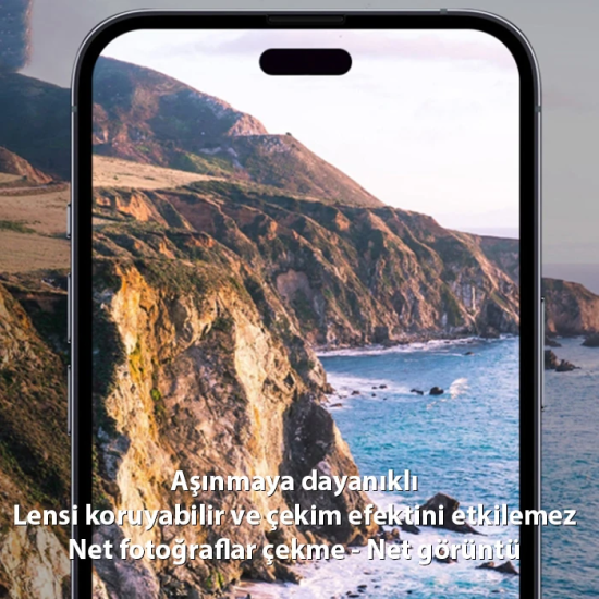 Ally iPhone 15 Pro-15 Pro Max Full Tempered Kamera Lens Koruma Camı