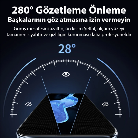 ALLY İPhone 15 Pro 3D Full Privacy Gizlilik Cam Ekran Koruyucu Anti-Sp