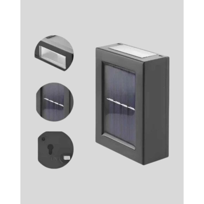 Solar Güçlü 6 LED Dış Mekan Lambası – Otomatik Aç/Kapa Işık Sensörlü A