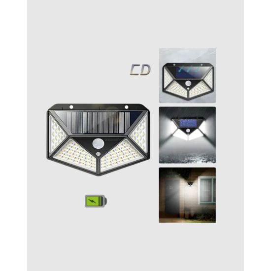 100 LED Güneş Enerjili Bahçe Lambası – PIR Sensörlü IP65 Su Geçirmez D