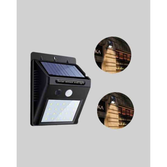 20 LED Güneş Paneli Aydınlatma – Fotoselli ve Hareket Algılamalı Dış M