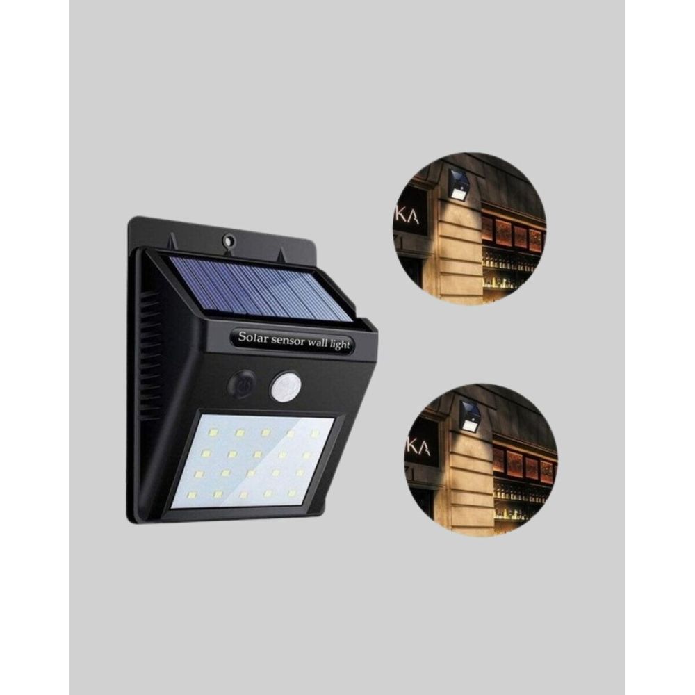 Güneş Enerjili 20 LED Hareket Sensörlü Lamba – IP65 Su Geçirmez Dış Me