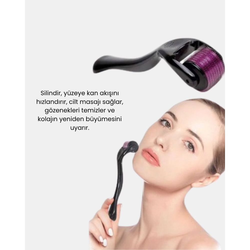 Derma Roller Titanyum İğneli Cilt Yenileyici – Akne Kırışıklık ve Leke