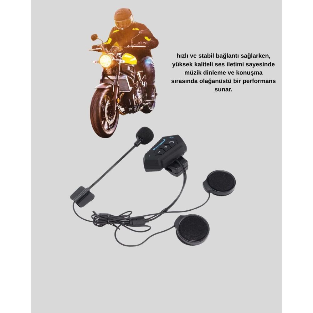 Yeni Nesil Dinleme Ve Konuşma Özellikli Intercom Kask Kulaklığı 5.0 Bl