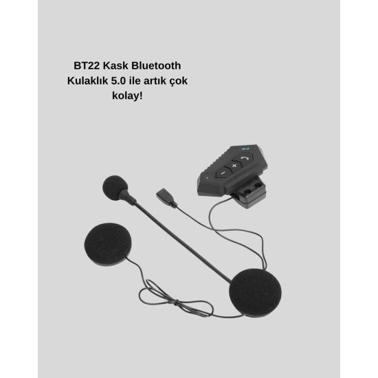Bluetooth 5.0 EDR Kask Kulaklık Yüksek Ses Kalitesi ve Gürültü Önleme