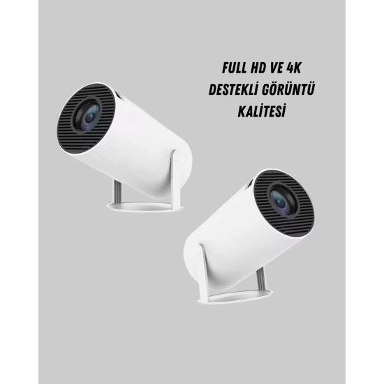 4K Destekli Full HD Projeksiyon Cihazı – 130 inç Geniş Ekran WiFi ve H