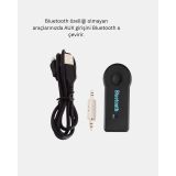 Tüm Cihazlara Uyumlu Bluetooth Aux Araç Kiti Siyah