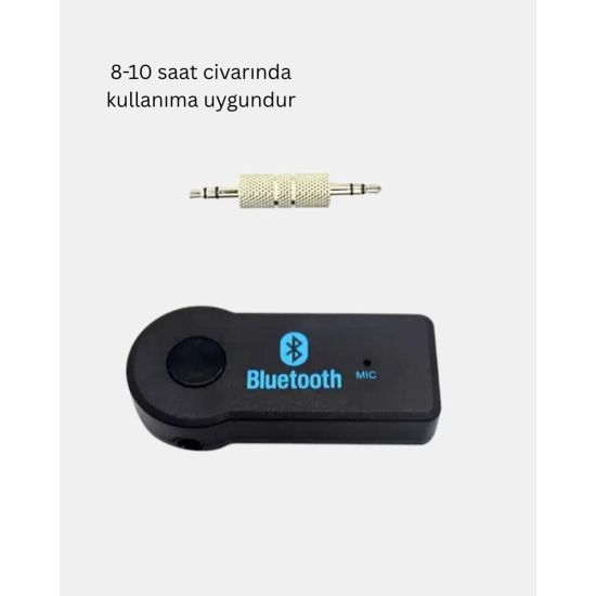 Tüm Cihazlara Uyumlu Bluetooth Aux Araç Kiti Siyah