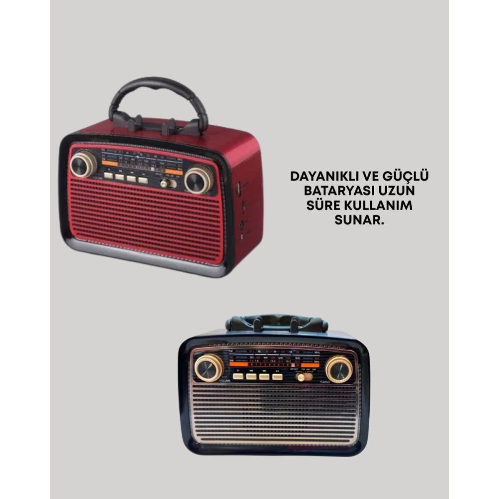 Bluetooth’lu LED Işıklı Nostaljik Müzik Kutusu – Ahşap Dokulu Vintage 