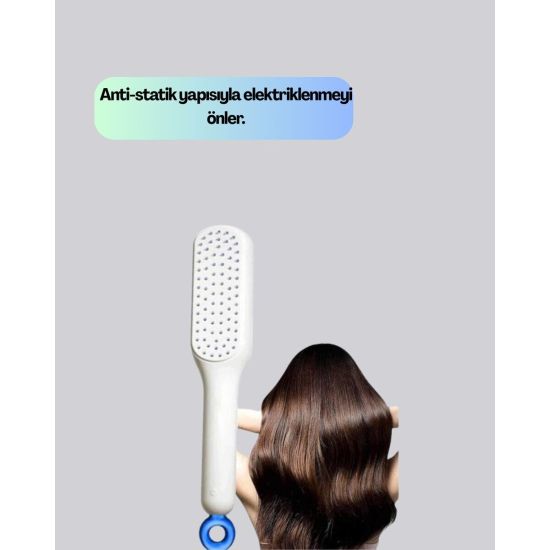 Otomatik Temizlemeli Saç Fırçası – Ergonomik Tasarım Masaj Etkili Elek