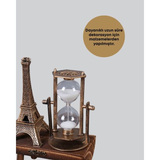 Paris Eyfel Kulesi Hediyelik Eyfel Retro Kum Saati Dekoratif Eşya
