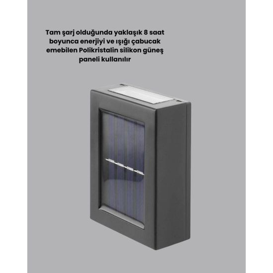 Güneş Enerjili Su Geçirmez LED Duvar Lambası