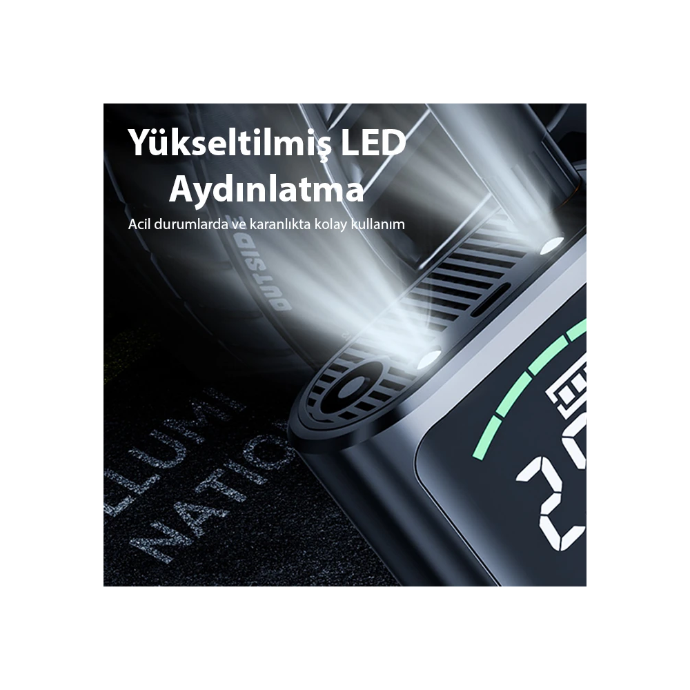 ALLY ST-5528 Dijital Basınç Göstergeli Oto Lastik Şişirme Pompası Hava