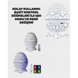 Yumurta Görünümlü Masa ve Gece Lambası Renk Değiştirebilen Projektör