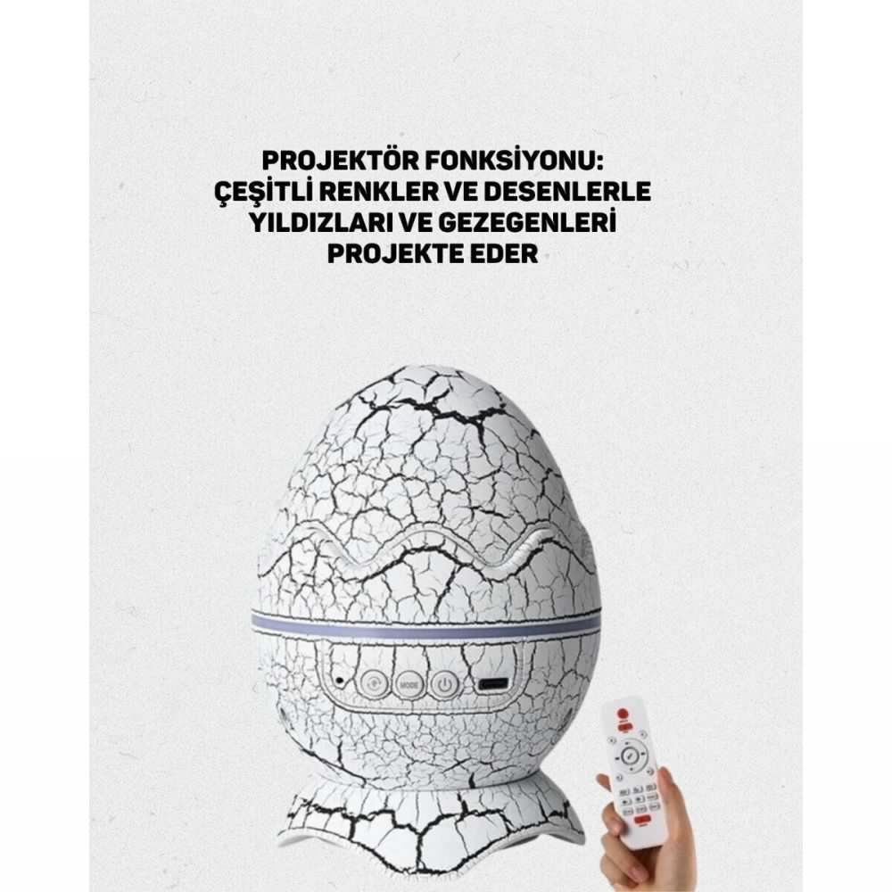 Çocuk Odası İçin Galaxy Projektör + Beyaz Gürültü + Uzaktan Kumandalı