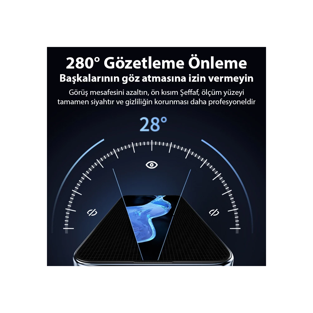 Ally iPhone 14 Privacy Hayalet Full Koruma Tempered Cam Ekran Koruyucu