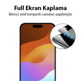 Ally iPhone 15 Pro Max Full Glue Tempered Kırılmaz Cam Ekran Koruyucu