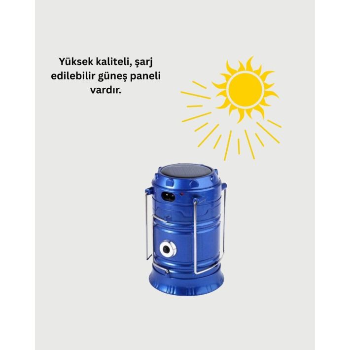 Kamp Lambası Güneş Enerjili Led Lamba Işıldak Şarjlı Powerbank Özellik