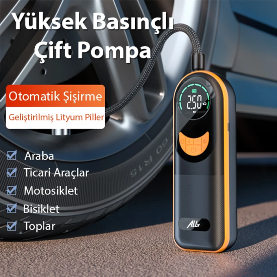ALLY ST-5520 Dijital Basınç Göstergeli Oto Lastik Şişirme Pompası Hava