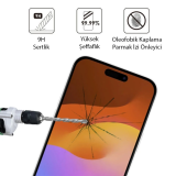 Ally iPhone 15 Pro Full Glue Tempered Kırılmaz Cam Ekran Koruyucu