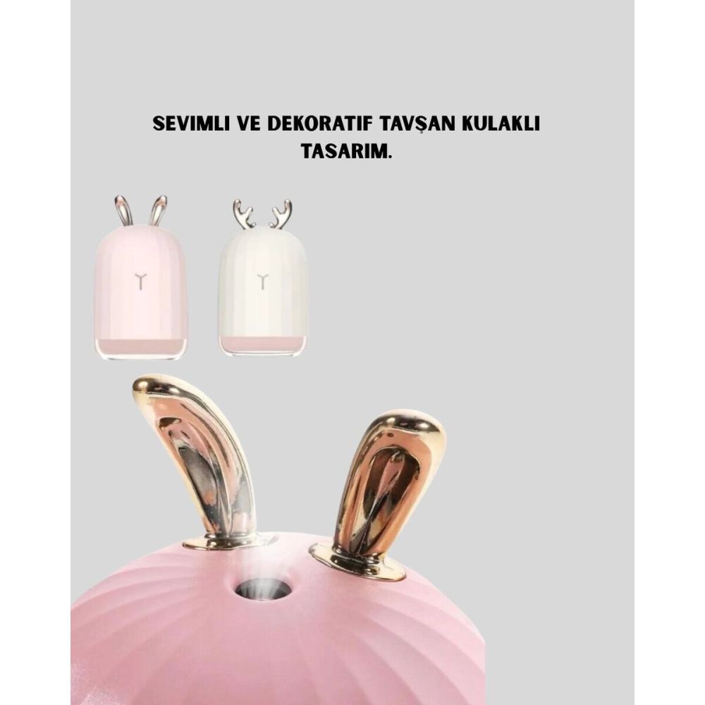 USB Bağlantılı Sessiz Çalışan LED Işıklı Nemlendirici Difüzör 200 ml