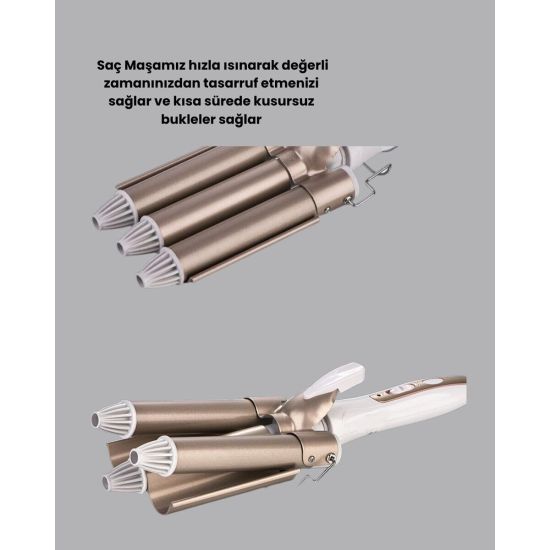 Hızlı Isınan Şarjlı Saç Kıvırıcı Maşa
