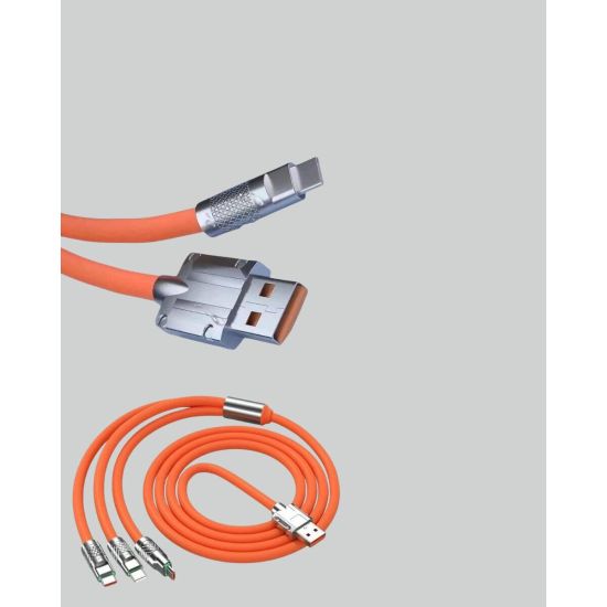 120 W Hızlı Çözüm Sunan 3'ü 1 USB Şarj Kablosu– Sağlam Gövde