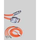 120 W Şarj ve Veri Aktarımı Kablo– 3 Başlıklı Çok Amaçlı Kablo Yüksek 
