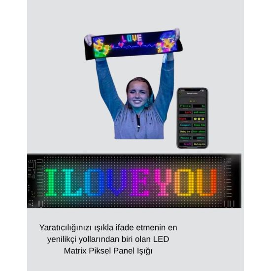 5V USB Akıllı Piksel LED Panel – Mobil Uygulama Kontrollü Renkli Işık 