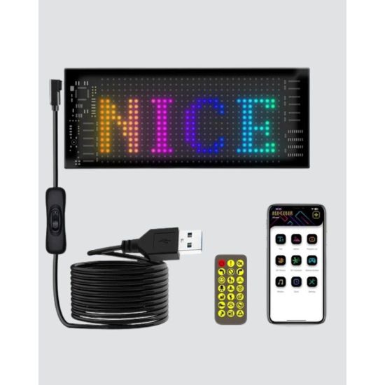 5V USB Akıllı Piksel LED Panel – Mobil Uygulama Kontrollü Renkli Işık 