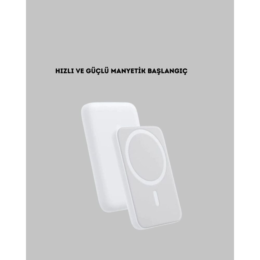 MagSafe Uyumlu Kablosuz Powerbank – Güçlü Mıknatıs Hızlı Şarj Kompakt 