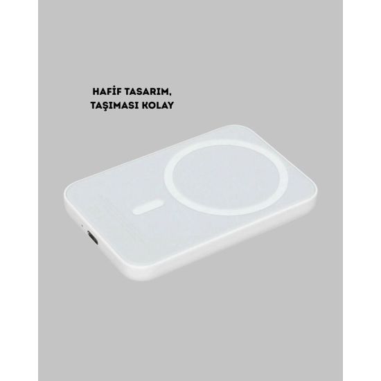MagSafe Uyumlu Kablosuz Powerbank – Güçlü Mıknatıs Hızlı Şarj Kompakt 