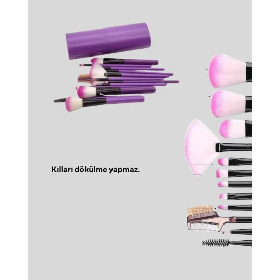 12 Parça Makyaj Fırça Seti – Profesyonel ve Günlük Kullanıma Uygun