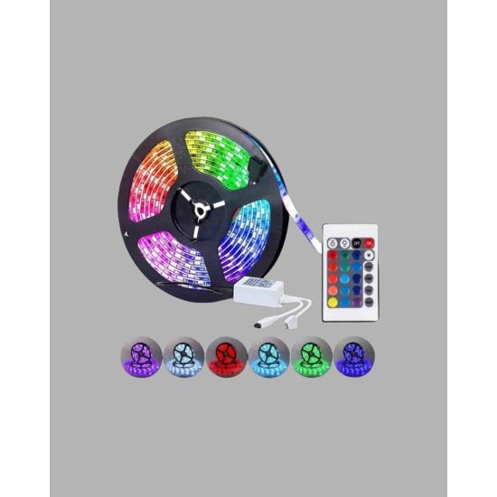 10M Şerit Led İç Mekan Renkli Rgb Şerit Led Kumandalı