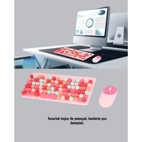 Bluetooth Klavye ve Mouse Kombinasyonu – USB Alıcılı Kompakt Uzun Ömür
