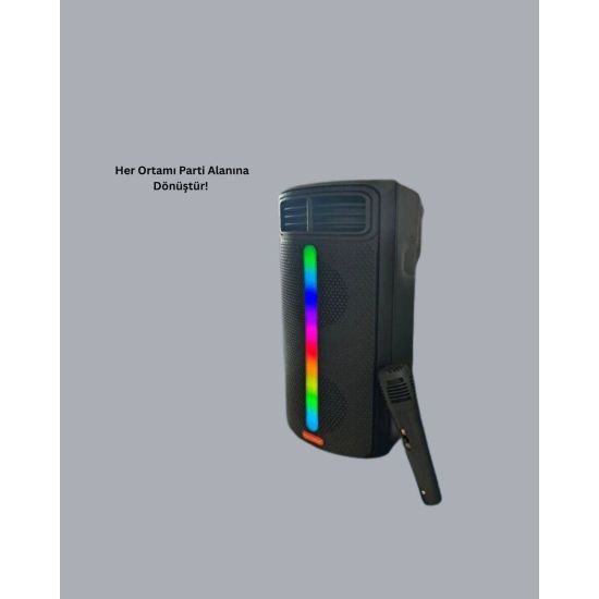 Şarjlı Işıklı Bluetooth Hoparlör | USB AUX TF Kart ve Radyo Destekli