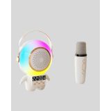 Karaoke Özellikli Astronot Bluetooth Hoparlör Kablosuz Mikrofonlu