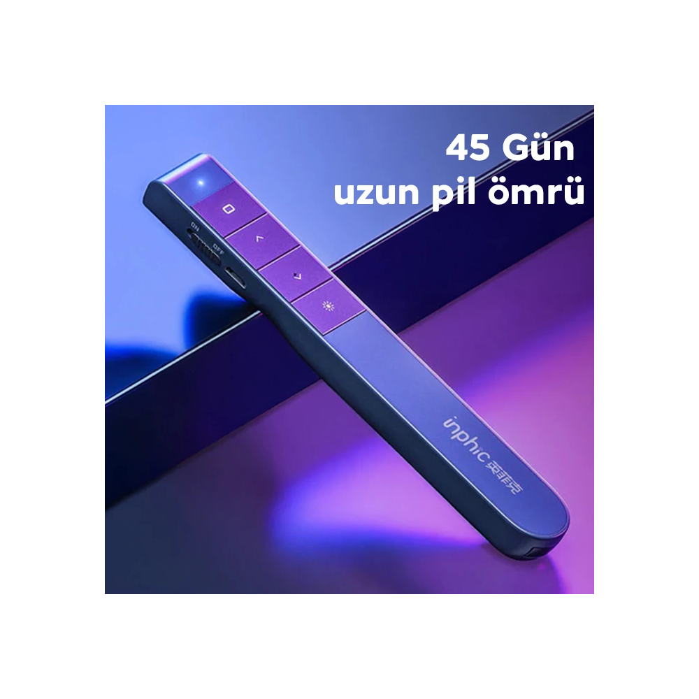 İNPHİC PL1 Projeksiyon Multimedya Sunum Şarjlı Kırmızı Lazerli Uzaktan