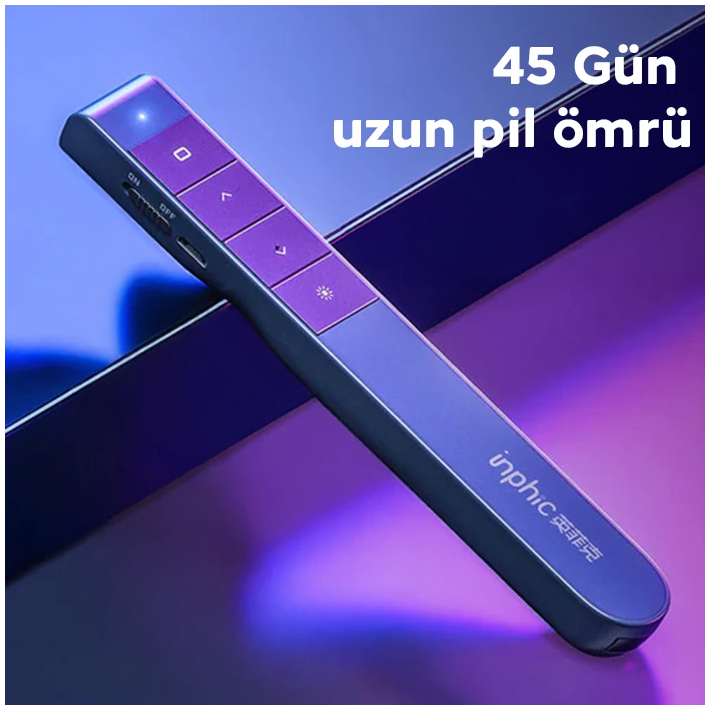 İNPHİC PL1 Projeksiyon Multimedya Sunum Şarjlı Kırmızı Lazerli Uzaktan
