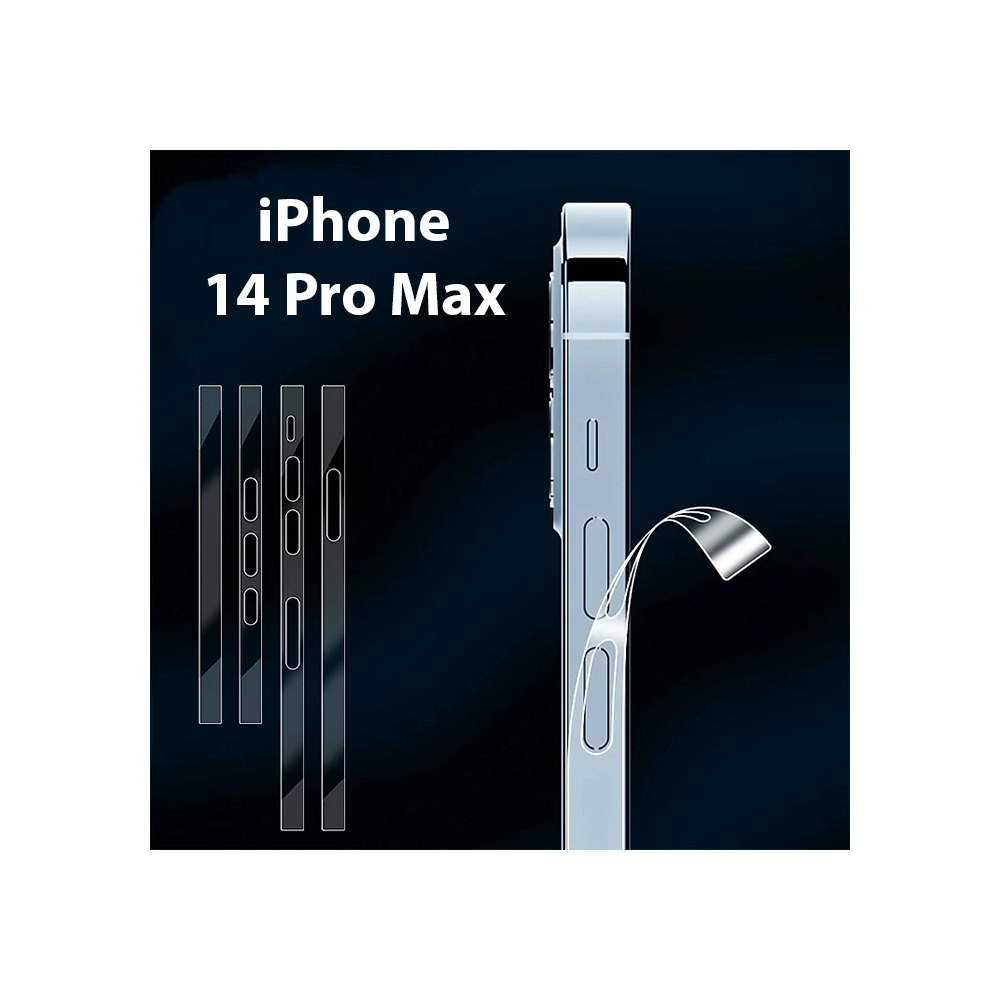 ALLY iPhone 14 Pro Max Hidrojel Hayalet Yan Alt Üst Kaplama Koruyucu F