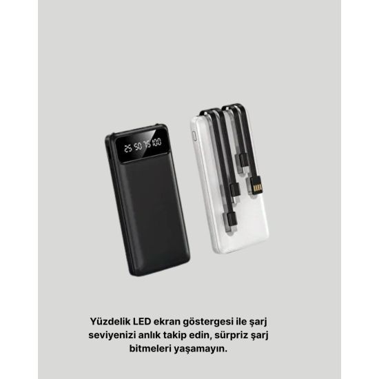 4 Çıkışlı 20.000 Mah Powerbank Uzun Pil Ömürlü Taşınabilir