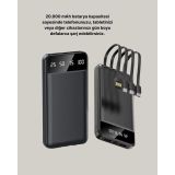 20.000 mAh 4 Çıkışlı LED Göstergeli Hızlı Şarj Powerbank