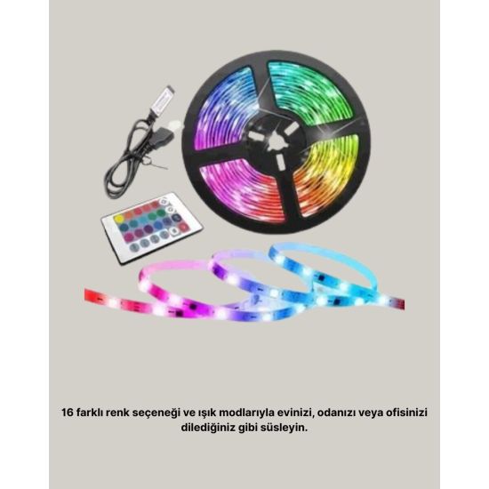 Müziğe Duyarlı Renkli Smart Şerit LED Işık USB Bağlantılı Ambiyans Ayd