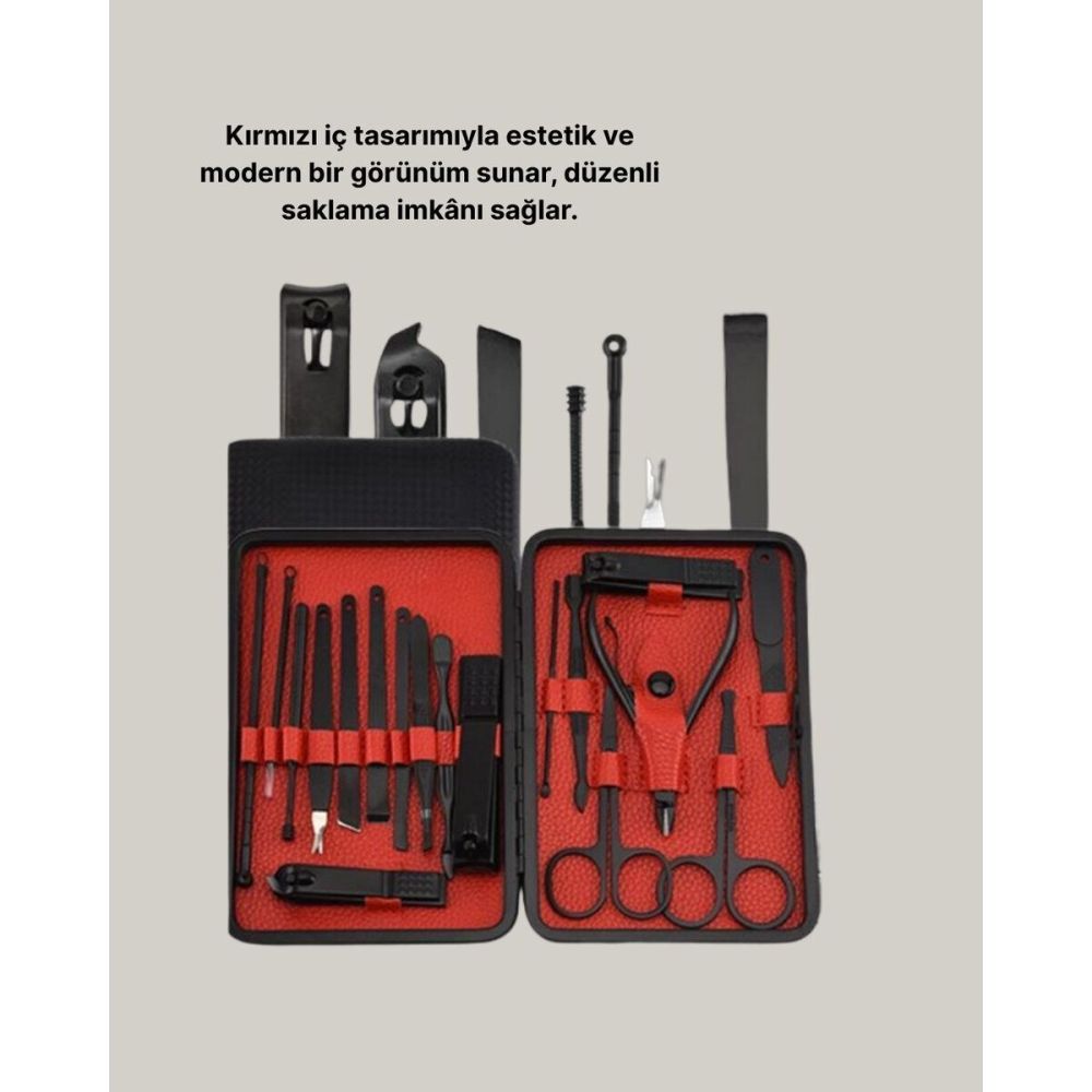 17 Parça Manikür Pedikür Seti El Ayak Bakım Seti Tırnak Makası Törpü