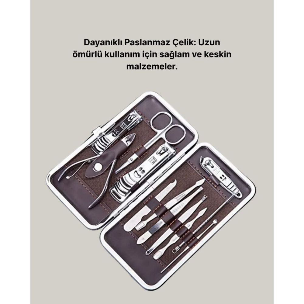 12 Parça Manikür Pedikür Seti Tırnak Bakımı Nasır Temizleme El Ayak Ba