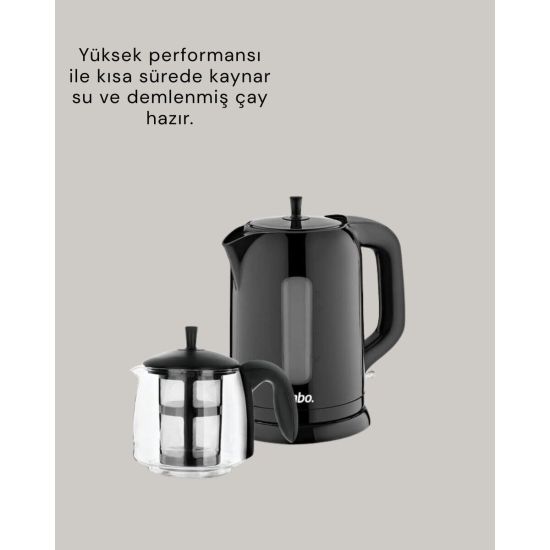 Sinbo STM 5840 Elektrikli Çay Makinesi 1800W Cam Demlik ve Sıcak Tutma