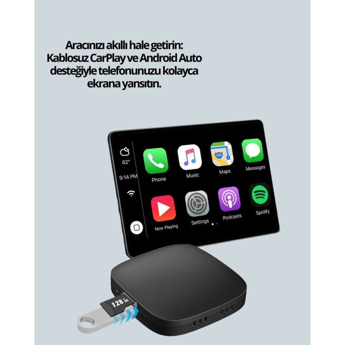USB Girişli Tak Çalıştır Kablosuz Android Auto Cihazı